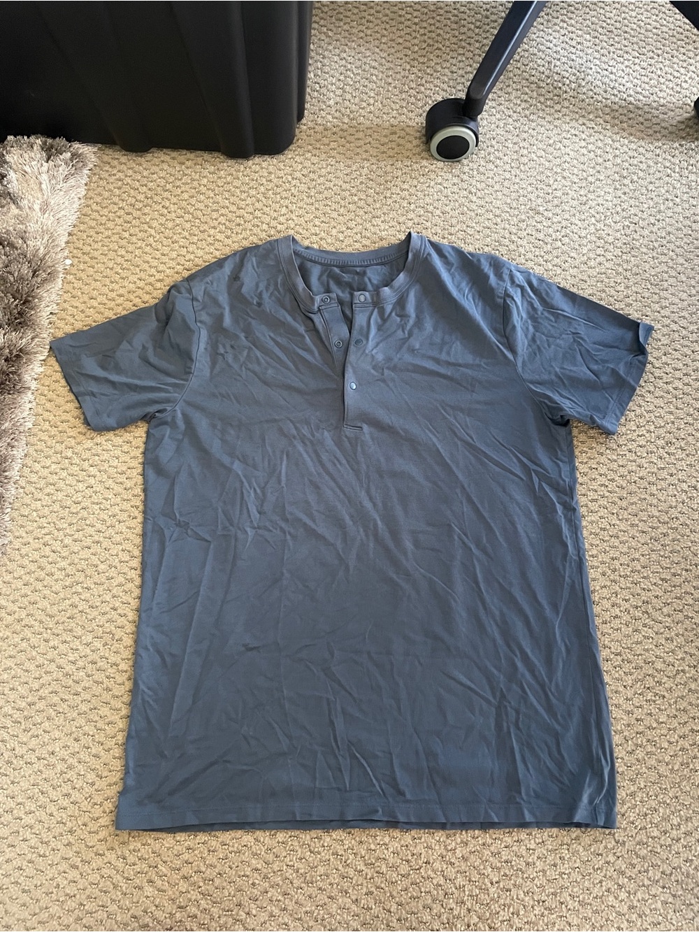 Lululemon Men's Short Sleeve Henley Shirt - Slate Blue